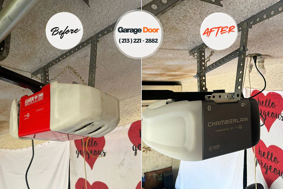 Before and after: garage door repair Colleyville, TX